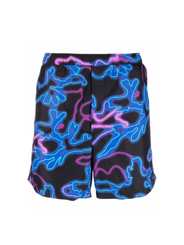 Valentino Neon-Print Swim Shorts