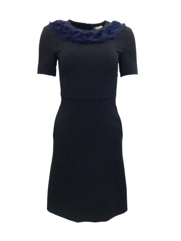 Fendi Knitted Mink Collar Dress