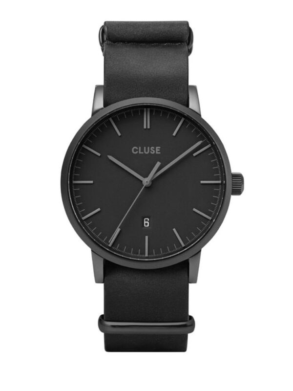 Cluse Black Leather Watch