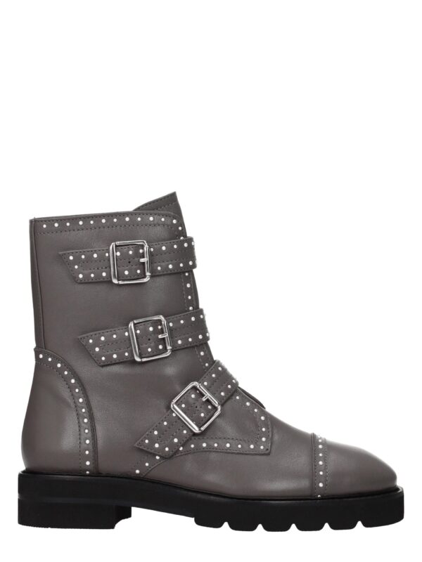 Stuart Weitzman Gray Leather Ankle Boots