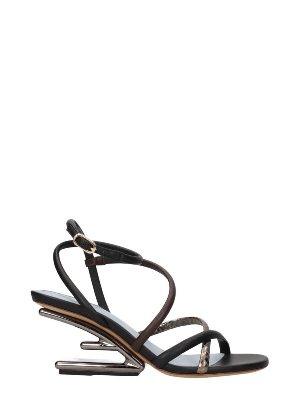 Fendi Multicolor Leather Flat Sandals