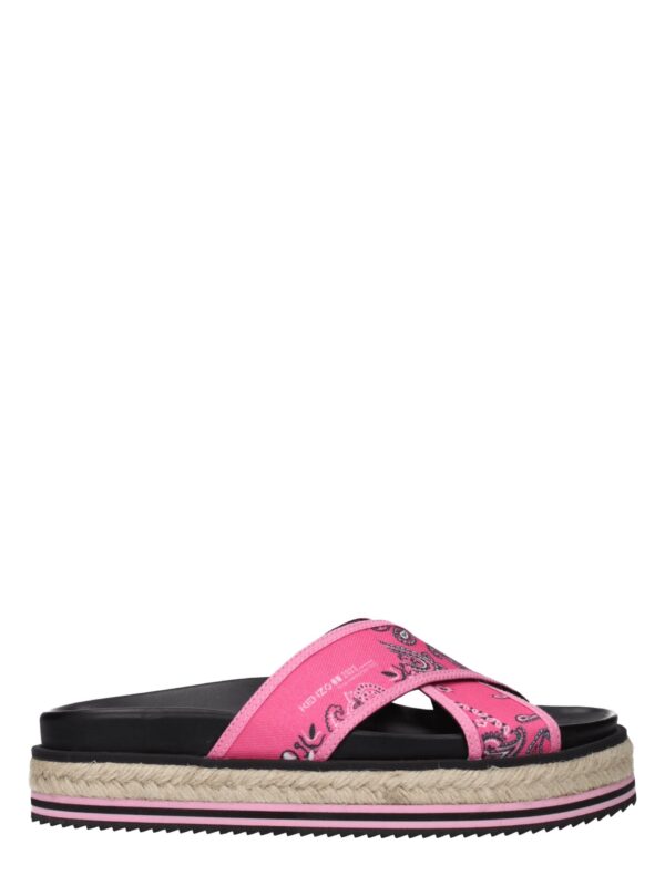 Kenzo Pink Fabric Slippers Sandals