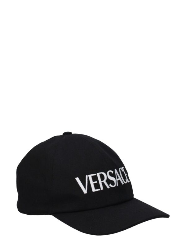 Versace Black Cotton Caps (Baseball Hat)