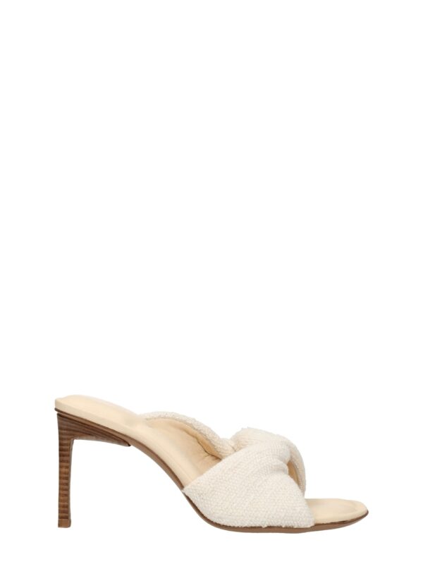 Jacquemus Beige Fabric Stiletto Heels Sandals