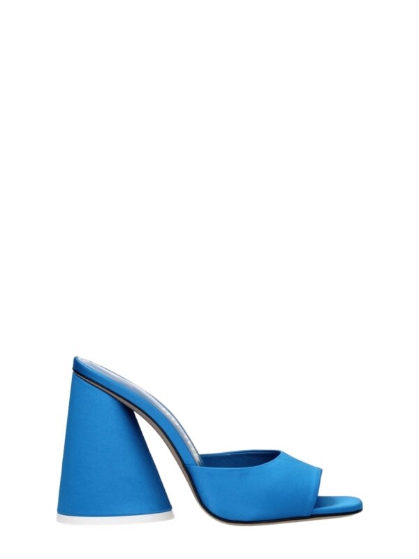 The Attico Light Blue Satin Platforms