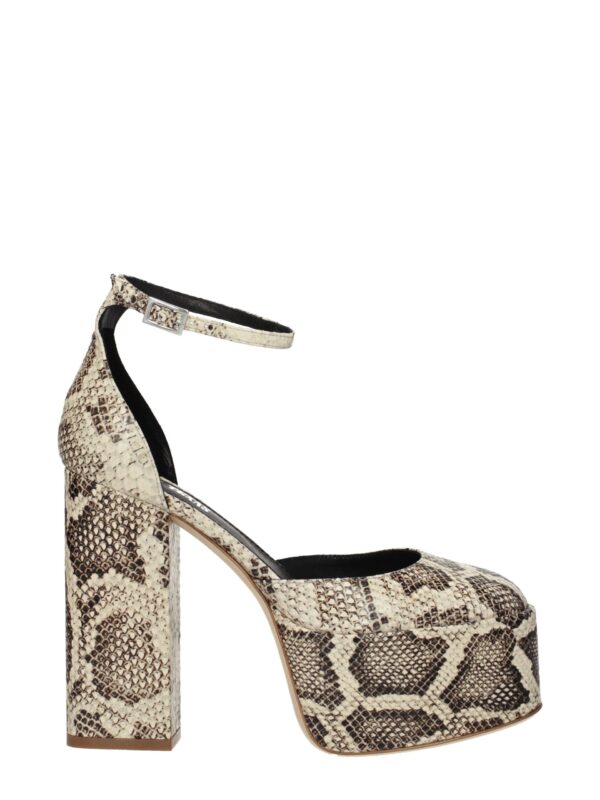 Paris Texas Beige Leather Platforms