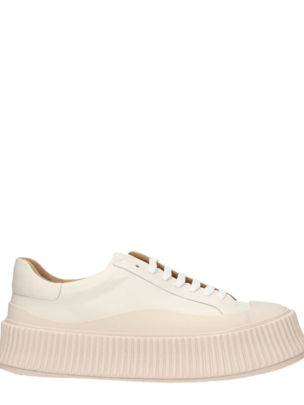 Jil Sander Beige Leather Platform Sneakers