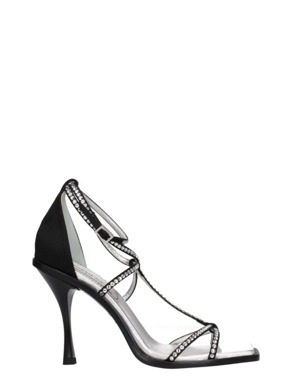 Dsquared² Black Satin Stiletto Heels Sandals