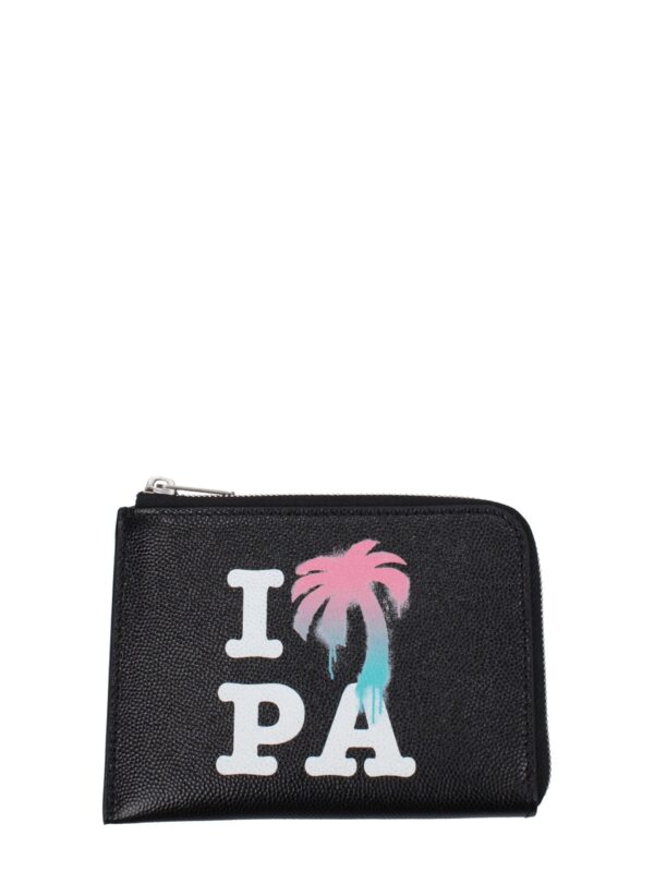Palm Angels Black Leather Cardholders