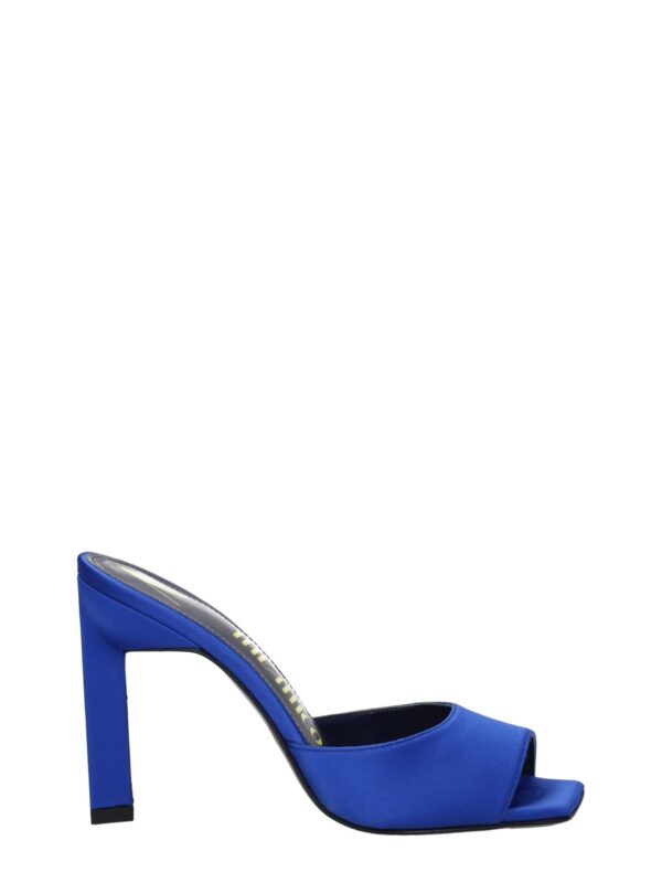 The Attico Blue Satin Stiletto Heels Sandals