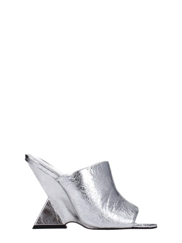 The Attico Gray Leather Platforms