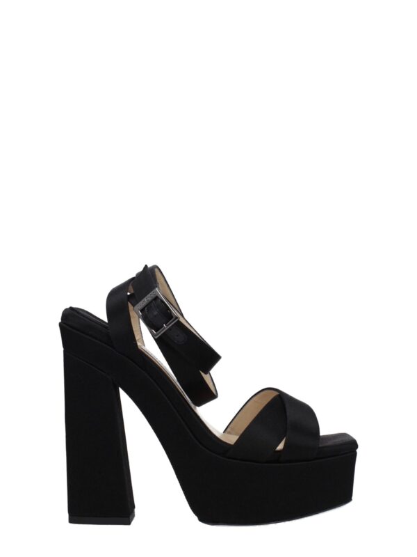 Jimmy Choo Black Satin Platforms