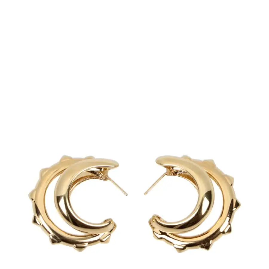 Elegant gold-tone hoop earrings with a bold, spiked design, perfect for making a stylish statement and elevating any outfit.