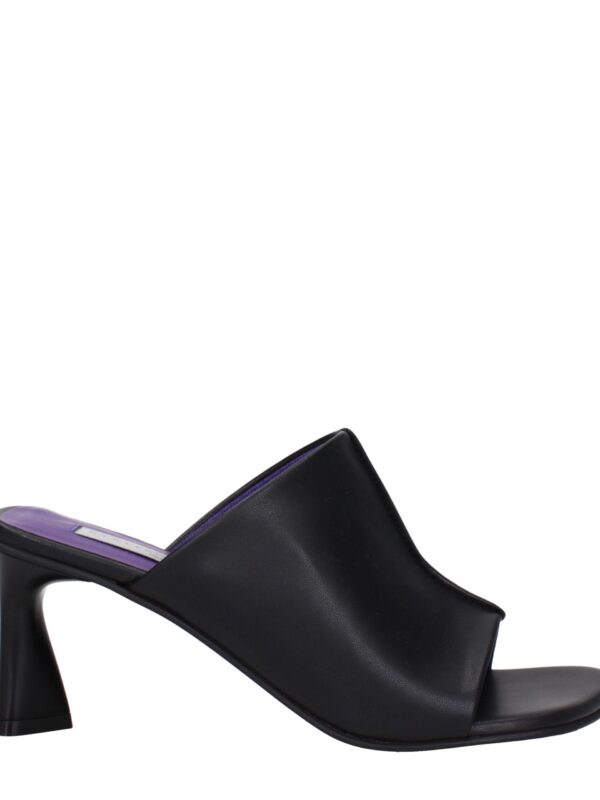 Stella McCartney Black Leather Stiletto Heels Sandals