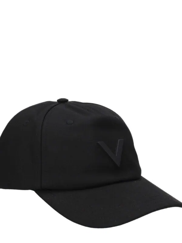 Valentino Garavani Black Cotton Caps (Baseball Hat)