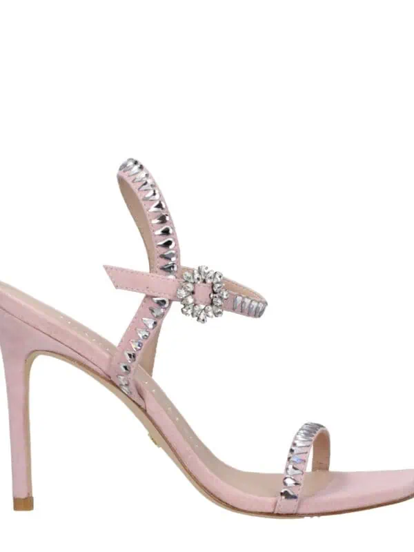 Stuart Weitzman Pink Leather Stiletto Heels Sandals