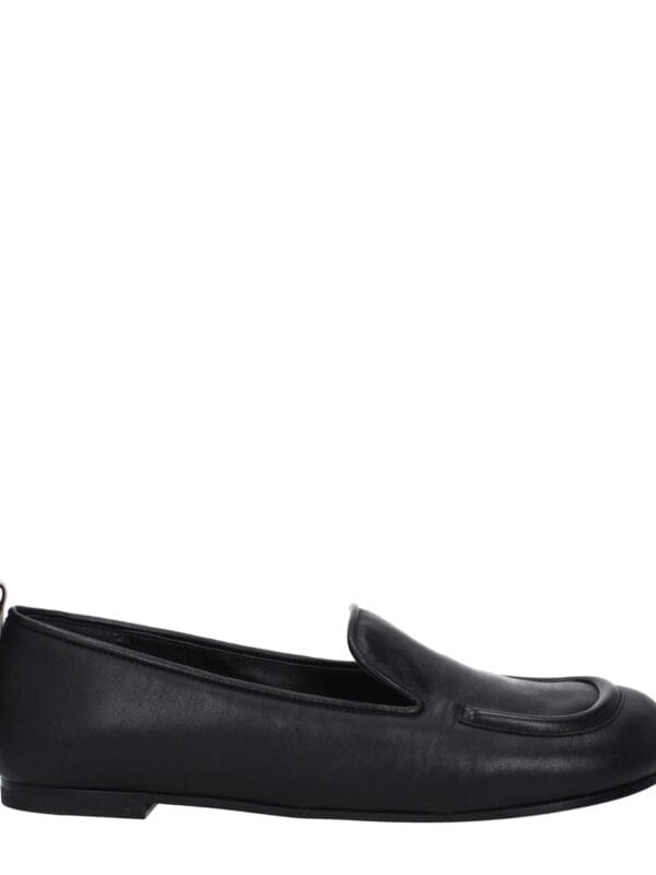 Premiata Black Leather Slip-On Loafers