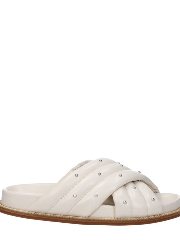 Fabiana Filippi Beige Leather Slippers Sandals