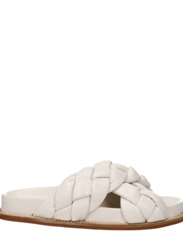 Fabiana Filippi Beige Leather Slippers Sandals