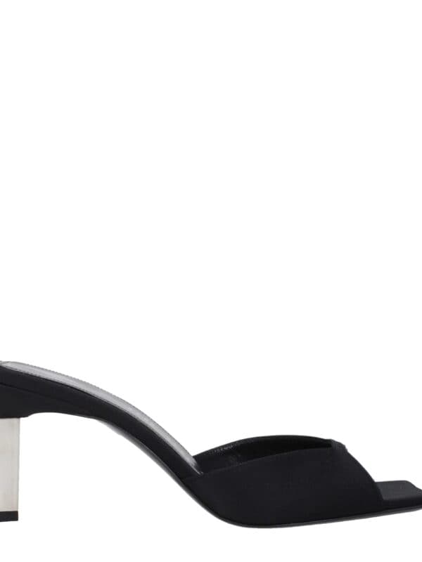 The Attico Black Satin Stiletto Heels Sandals