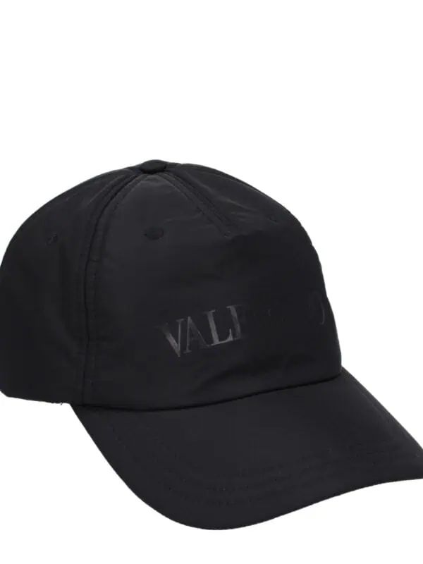 Valentino Garavani Black Polyamide Caps (Baseball Hat)