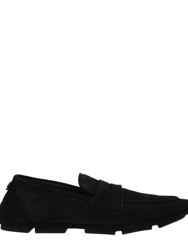 Dolce & Gabbana Black Leather Slip-On Loafers