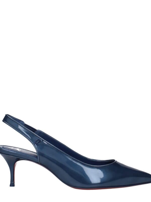 Christian Louboutin Blue Leather Mid Heel Pumps