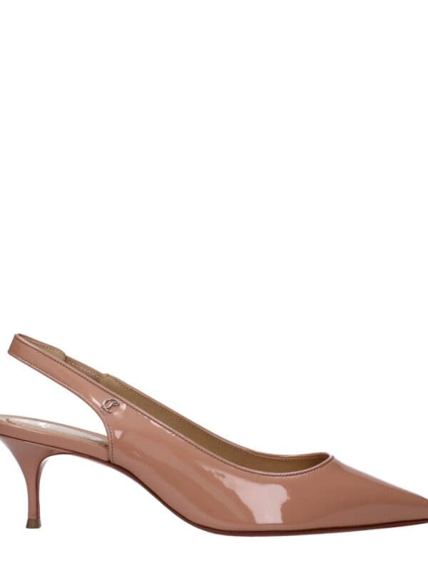 Christian Louboutin Pink Leather Mid Heel Pumps