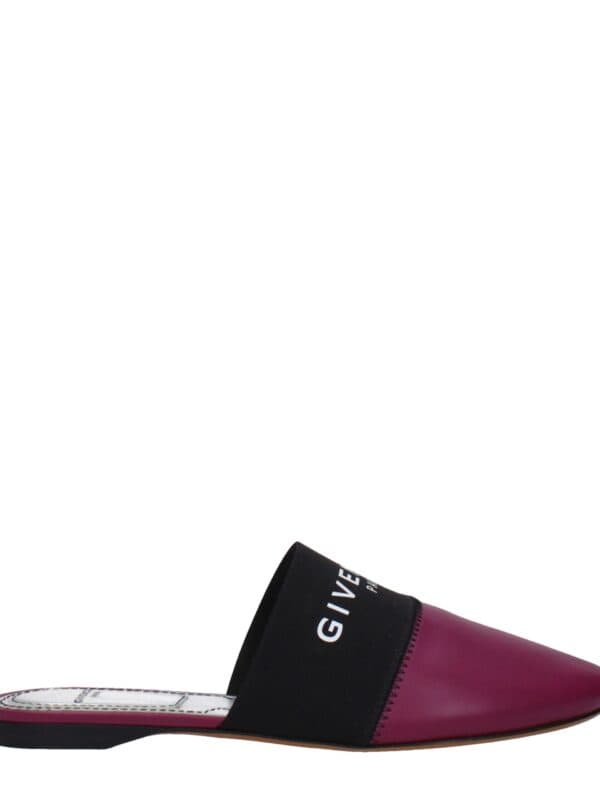 Givenchy Purple Leather Slippers Sandals