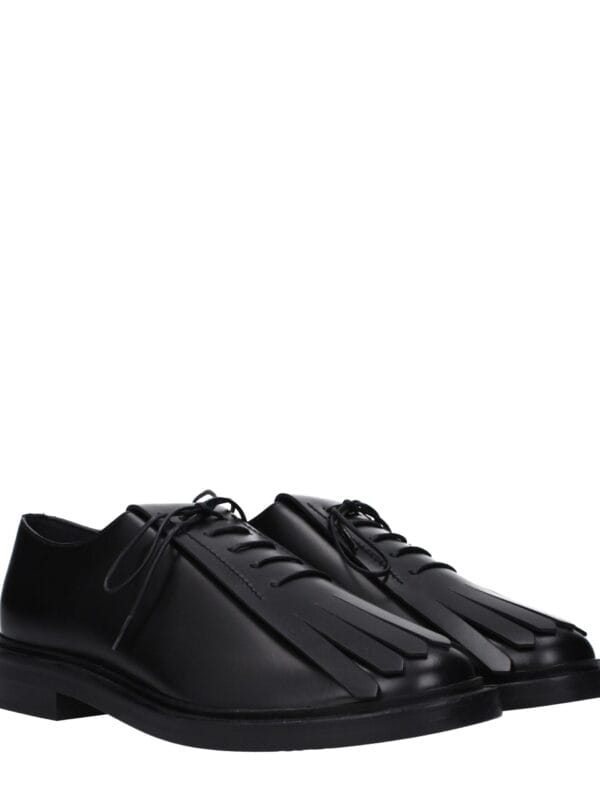 1. Luxurious black leather men's dress shoes with sleek design, lace-up closure, and modern detailing for sophisticated style and comfort.