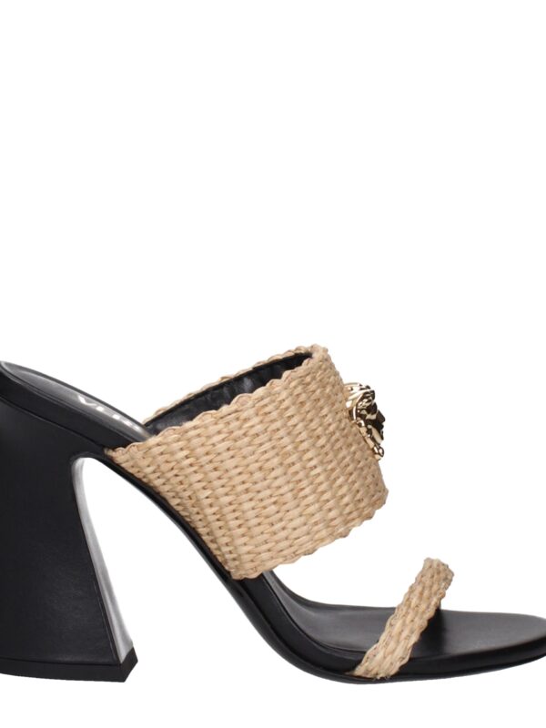 Versace Beige Raffia Platforms
