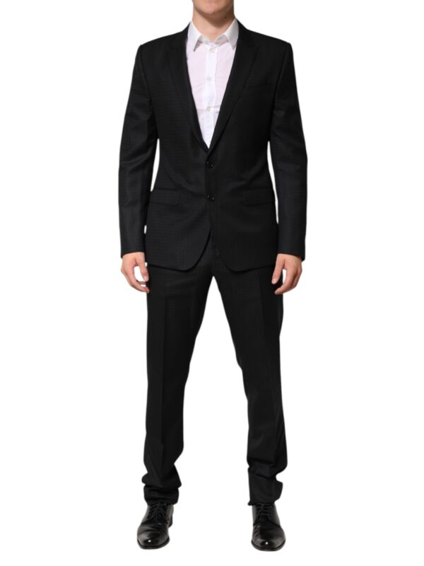 Dolce & Gabbana Black Jacquard Single Breasted 2 Piece Suit