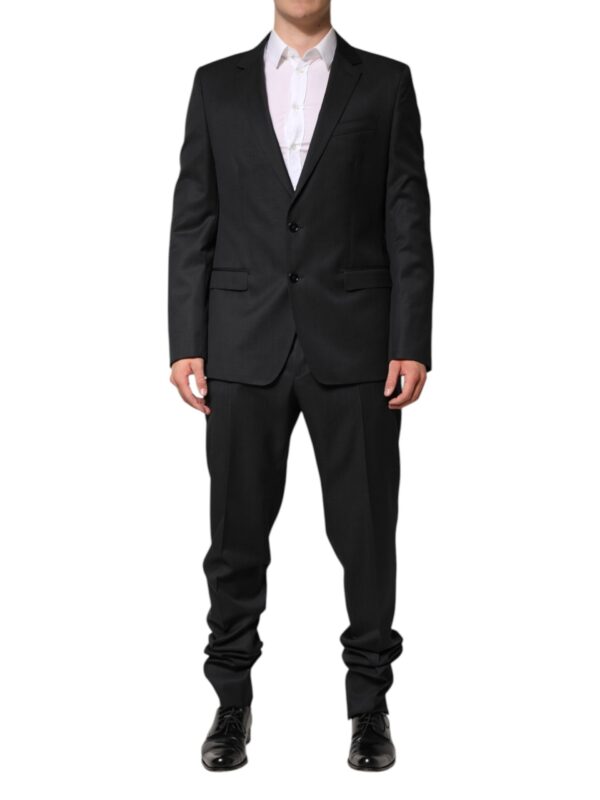 Dolce & Gabbana Dark Gray Wool Single Breasted 2 Piece Suit