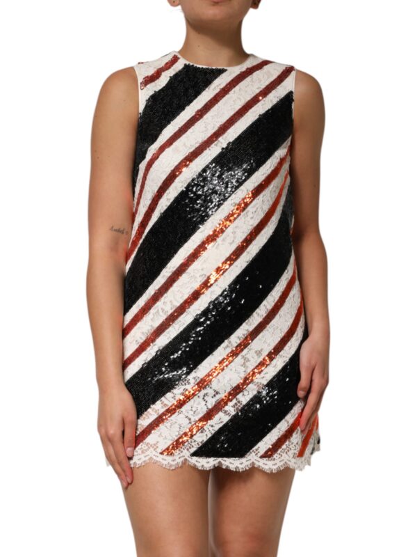 Dolce & Gabbana Multicolor Sequin Embellished Shift Dress