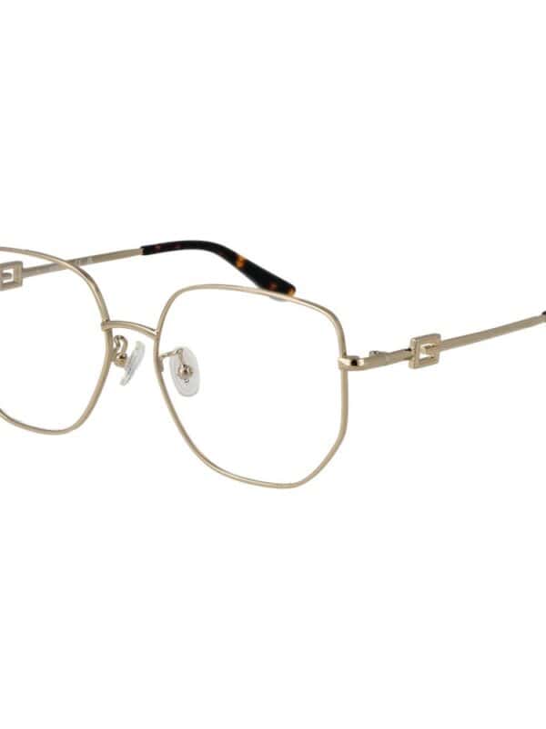 Gold-tone metal aviator glasses with rectangular lenses and tortoiseshell temple tips for a sophisticated look. Perfect for fashion-forward individuals seeking luxury eyewear.