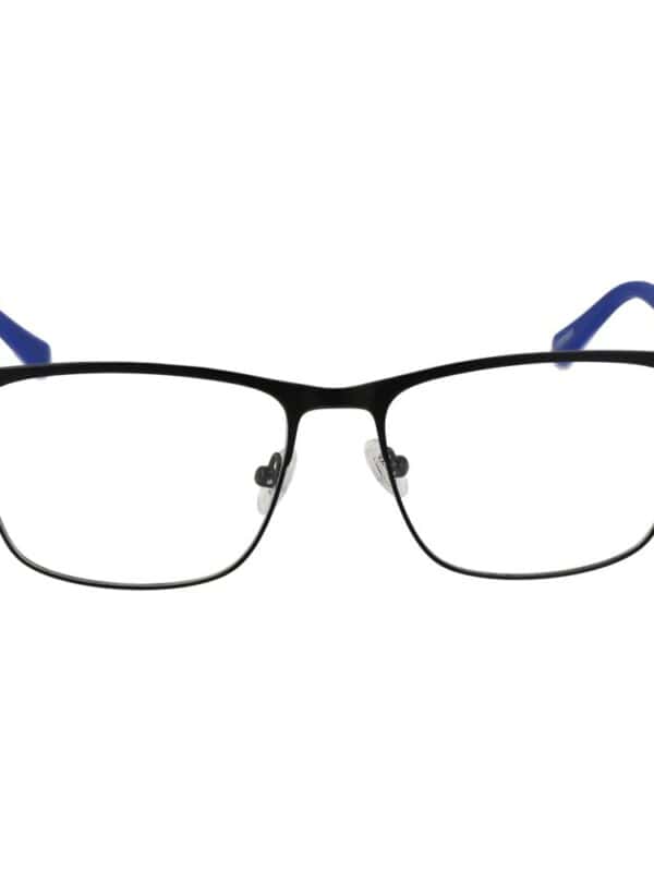 Men's black and blue prescription eyeglasses with a sleek frame design, perfect for stylish vision correction and everyday wear.