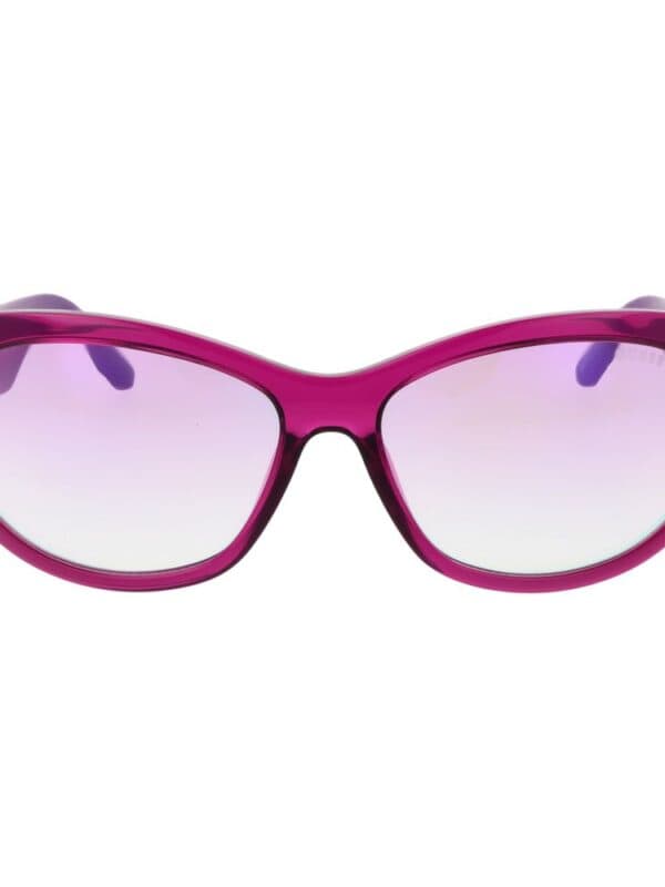 Pink gradient sunglasses with purple-tinted lenses and oversized frames for stylish sun protection.