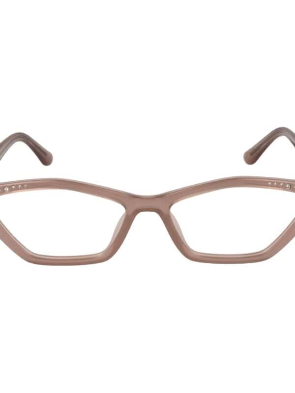 Cream-colored fashion sunglasses with rhinestone embellishments on the temples.