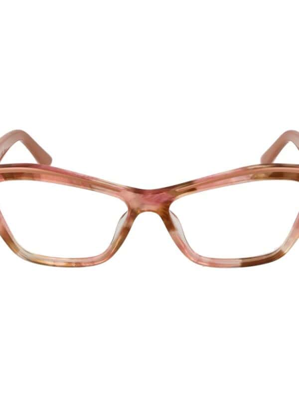 Pink tortoiseshell fashion cat-eye glasses with clear lenses, stylish and lightweight design for everyday wear. Perfect for a chic, modern look and UV protection.