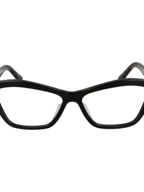 Black oversized cat-eye fashion glasses with bold frame for stylish look.