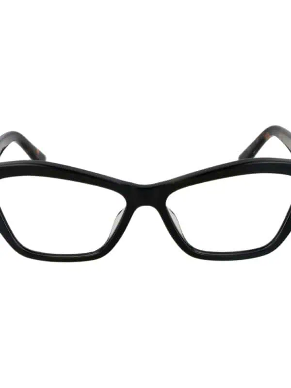 Black oversized cat-eye fashion glasses with bold frame for stylish look.
