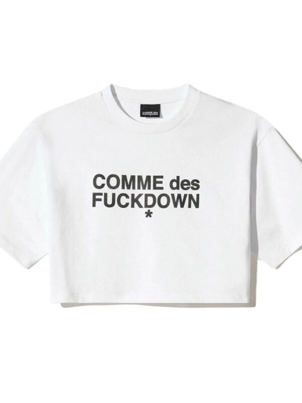 Comme Des Fuckdown White Cotton Tops & T-Shirt