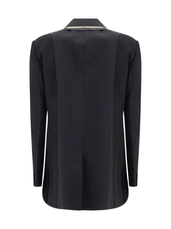 Lux Brands - Elegant black tailored blazer with sleek design, perfect for a sophisticated look and versatile styling options. Made from high-quality materials for comfort and durability.