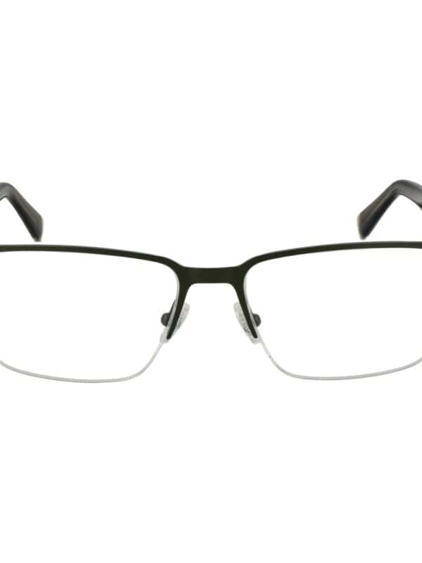 Sleek black rectangular eyeglasses with semi-rimless design for a modern, professional look. Perfect for everyday wear and vision correction. Comfortable and stylish eyewear from Lux Brands.