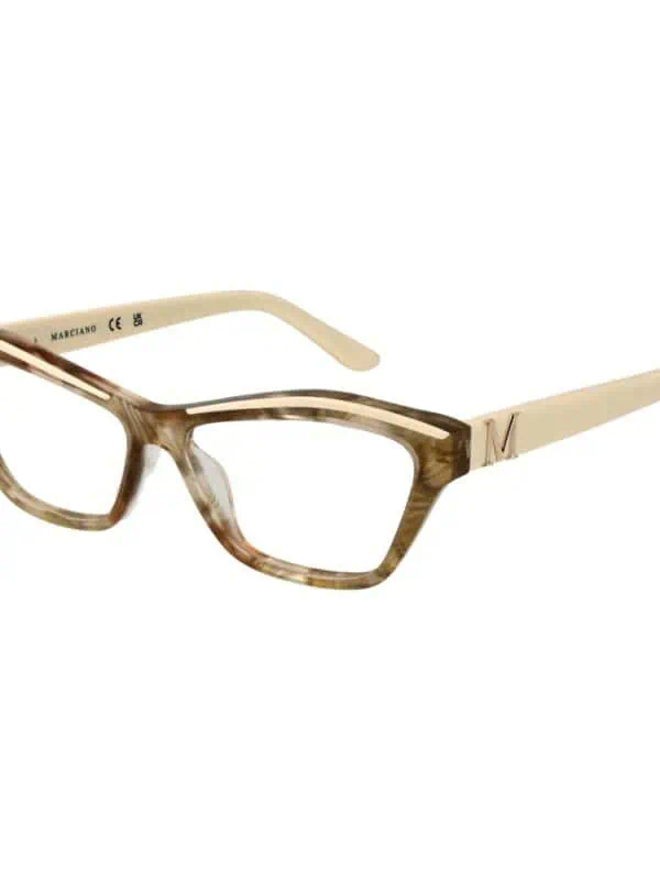 Marcano designer eyeglasses with tortoiseshell and beige acetate frame, stylish and fashionable eyewear.