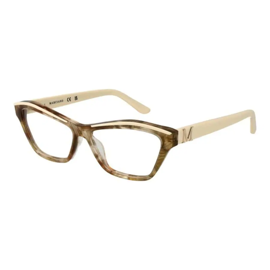Marcano designer eyeglasses with tortoiseshell and beige acetate frame, stylish and fashionable eyewear.