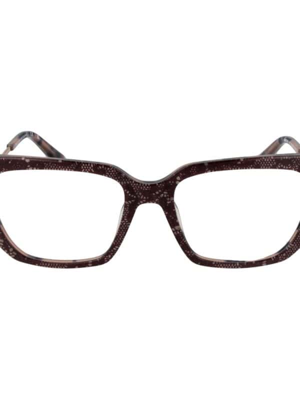 Bold patterned square eyeglasses with tortoiseshell frames for fashion-forward eyewear.