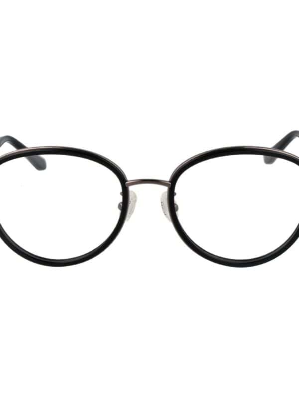 Black round metal eyeglasses with adjustable nose pads and sleek temples for a stylish, modern look. Perfect for men and women seeking classic, versatile eyewear.