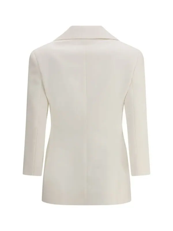Lux Brands - Elegant white tailored women's blazer with a structured fit, perfect for sophisticated office wear or formal occasions, crafted from high-quality fabric for a luxurious feel.