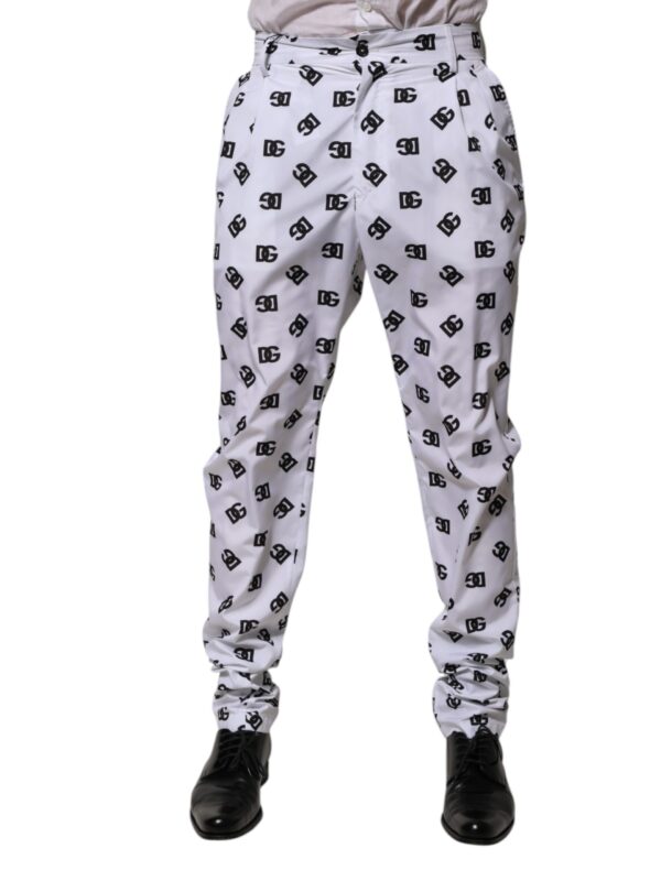 Dolce & Gabbana White Logo Cotton Skinny Denim Trouser Pants